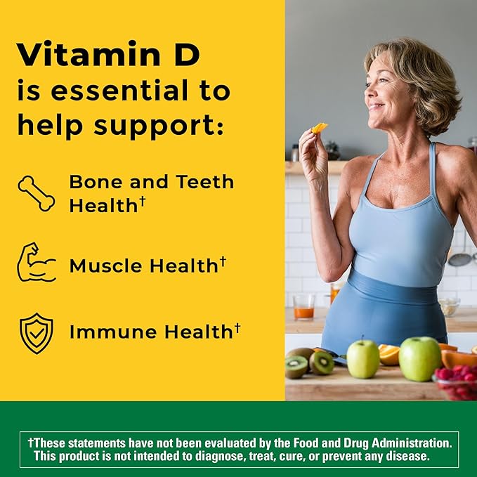 Nature Made Vitamin D3 5000 IU (125 mcg) Extra Strength, Vitamin D Supplement for Immune Support, 70 Sugar Free Fast Dissolve Tablets, 70 Day Supply, (Pack of 2)