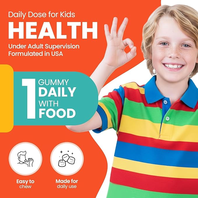 Kids Migraine Gummies – Original Triple Protocol Formula, 60 Gummies with Magnesium, Riboflavin B2 & Feverfew – Natural Brain Health Supplement for Migraine Wellness Support for Children