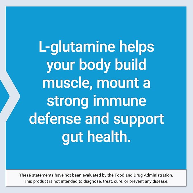Life Extension L-Glutamine Powder, Amino Acid, Supports Muscle Health and Immune Health, Gluten-Free, Non-GMO, Vegetarian, 100 Grams