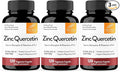 Sandhu's Zinc Quercetin 120 Vegetarian Capsules (Pack of 3) | High Absorption Zink Supplements for Immunity and Seasonal Allergy | Antioxidant Immune Support for Men and Women | Easy to Swallow