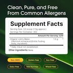 NatureBell Organic Lion’s Mane Powder 1,500mg - 1 lb - Brain, Focus & Memory Support* - Whole Fruiting Body & Mycelium - Non-GMO & Gluten-Free