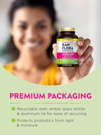 Raw Flora Women's Probiotics | Dr. Formulated 60 Billion CFU + Prebiotics | Digestive, Vaginal & Urinary Support | 33 Vegan Capsules with Cranberry & D-Mannose | Shelf Stable
