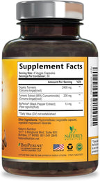 Turmeric Curcumin Supplement - 2400mg Organic Turmeric Per Serving - 95% Curcuminoids & BioPerine Black Pepper Extract for Best Absorption - Natural Vegan Joint Support, Bottled in USA - 120 Capsules