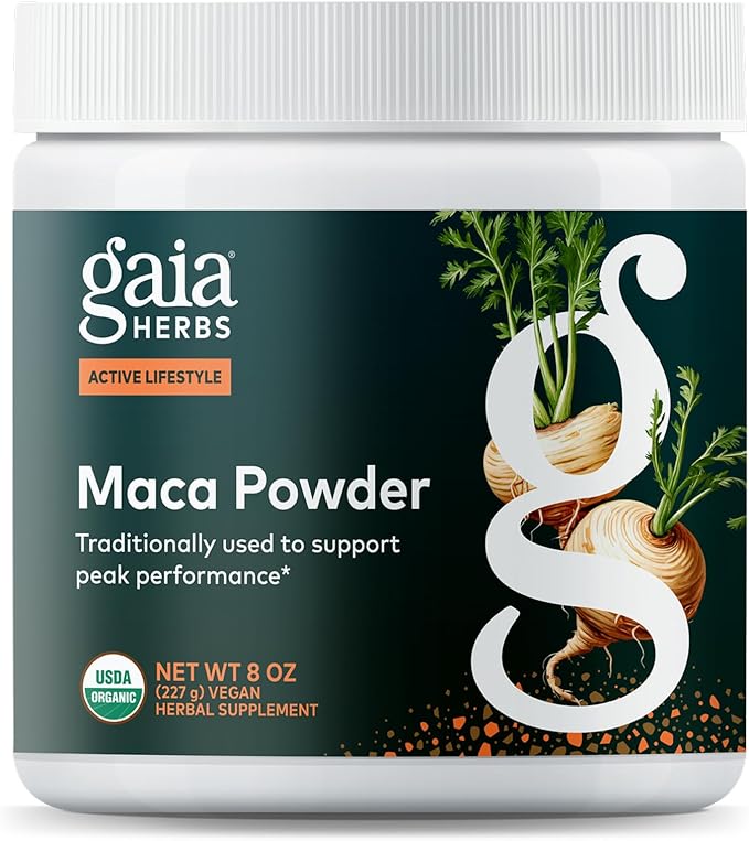 Gaia Herbs Maca Powder - Energy Supplement - Traditionally Used to Support Healthy Energy & Stamina* - Made with USDA Certified Organic Maca Root (Lepidium meyenii) - 8 Oz (69 Servings)