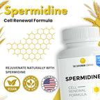 Spermidine Supplement – 60 Vegetable Capsules – Wheat Germ Extract with 1000 mg Spermidine, Enhanced with BioPerine for Optimal Absorption (1-Pack)