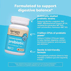 Renzo's Kids Probiotic, Dissolvable Probiotics for Digestive Health & Immune Support, 60 Cherry-Flavored Melty Tabs