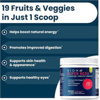 BIOHM Super Reds, Beet Root Powder Antioxidant Smoothie Mix with Tart Cherry Extract and 19 Red Whole Foods Packed with Prebiotics and Probiotics, Non-GMO, Red Berry Flavor, 30 Servings