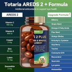 19-in-1 AREDS 2 + Eye Vitamins for Macular Health and Dry Eye, Lutein and Zeaxanthin Supplement with Vitamin C/E, Zinc, Omega-3, Support Eye Strain, Pressure, Night Vision & Hydration - 2 Pack