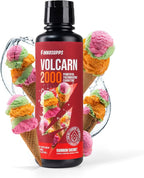 InnoSupps Volcarn 2000 - L-CARNITINE Advanced Energy Liquid | ATP Enhancer with GBEEC | Boosts Energy, Enhances Focus, Caffeine Free, No Artificial Sweeteners | 32 Servings (Rainbow Sherbet)