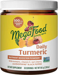 MegaFood Daily Turmeric Powder - Nutrient Booster - Turmeric Supplement with Black Pepper Extract, Vitamin C, Tart Cherry & Holy Basil Leaf, Vegan, Non-GMO, 2.08 Oz (30 Servings)