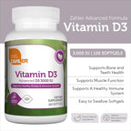 Zahler - Advanced Vitamin D3 3000 IU Softgels (120 Count) Kosher Vegetarian Friendly Vitamin D for Immune Support, Bone, Teeth & Muscle Health - Daily D3 Vitamin Supplement for Adults - Easy Swallow.