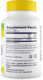 Healthy Origins® CoQ10 300 mg – Natural Trans-Isomer Ubiquinone – Yeast Fermented, Supports Heart Health & Cellular Energy – Non-GMO 30 Softgels