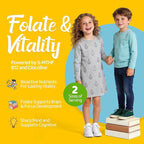 Liposomal L-Methylfolate 5-MTHF Liquid for Kids & Teens – High Absorption Methylated Folate with Citicoline & Methyl B12 – Supports Focus, Clarity & Cognitive Development – Sugar-Free Berry – 2 fl oz