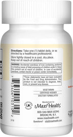 Maxi Health Iron Supplement for Women & Men - Gentle Iron 25 mg for The Stomach - Non Constipating* Pills - Kosher - Non GMO - Vegetarian (100 Tablets)