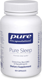 Pure Encapsulations Pure Sleep – Melatonin-Free Calming Sleep Supplement for Relaxation Support- Ashwagandha, Saffron & Valerian – Gluten-Free, Hypoallergenic, Non-GMO – 60 Count (30 Servings)