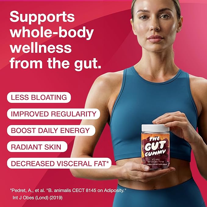 GG360 - Gut Health for Women & Men, Pre Post Probiotics Gummies for Digestive Health, Constipation, Tribiotics for Bloating, Immune Support, Skin & Belly Fat, Tart Cherry – 60 Count