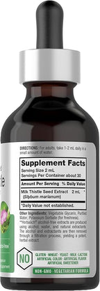 Horbäach Milk Thistle Extract Liquid | 2 fl oz | Alcohol Free | Vegetarian, Non-GMO & Gluten Free Supplement