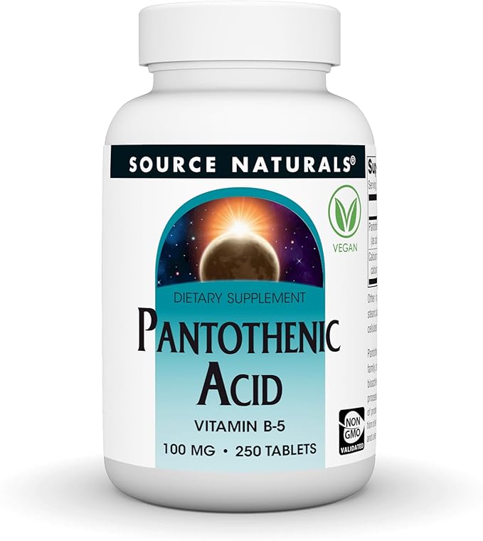 Source Naturals Pantothenic Acid, Vitamin B-5, Dietary Supplement - 100 mg - 250 Tablets