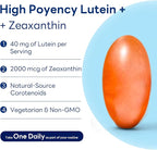 Vitamin World Lutein and Zeaxanthin Supplements, 40mg Lutein, Vegetarian Eye Health Supplement, Once Daily to Help Filter Blue Light & Support Vision, Non-GMO, Gluten-Free, 2 Month Supply