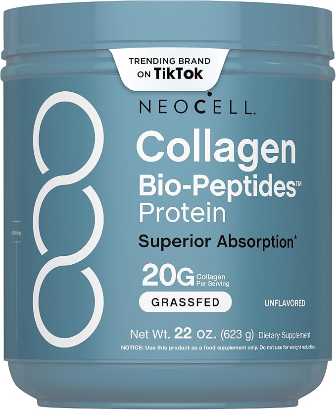 NeoCell Collagen Peptides Powder | 22oz | Super Hair, Skin, and Nails | Superior Absorption | Grassfed Protein Supplement | Advanced with 18 Essential Amino Acids