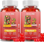 Vitamin B2 Gummies 400mg | Riboflavin 400mg with CoQ10 150mg, Magnesium 200mg | B2 Vitamin 400mg for Kids & Adults, Nervous System & Skin Health | 60 Vegan Chewables（Pack 2