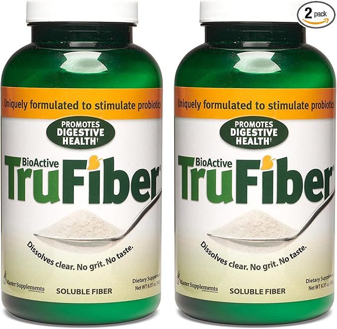 Master Supplements TruFiber - 6.35 oz, Pack of 2 - Prebiotic Fiber to Help Boost Probiotic Growth - Supports Digestive Health - Vegan, Gluten Free - 100 Total Servings