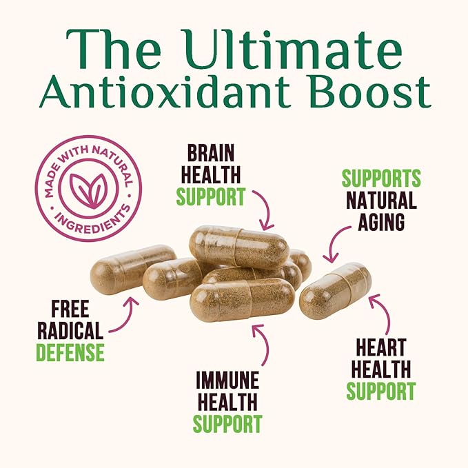 Resveratrol Supplement - 1800mg Per Serving Extra Strength Resveratrol Blend - Antioxidant Blend for Healthy Aging, Heart Health, Cellular Energy & Immune Support - Bottled in USA - 60 Capsules