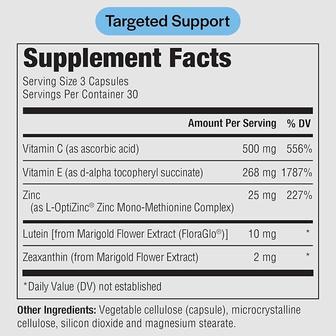 PureFormulas Pure Eye Support | Lutein and Zeaxanthin Supplement - 90 Vegetarian Capsules, 3-Pack