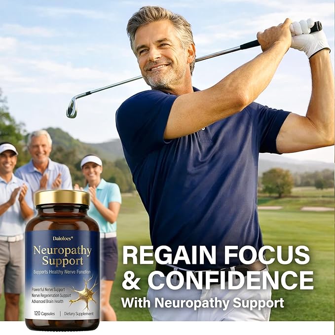 Neuropathy Supplements | Premium Nerve Support for Nerve Health, Regeneration, Cognitive | R-Alpha Lipoic Acid Vitamin B1, B6, B12, Magnesium | 120 Vegan Capsules, 40 Day Supply