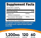 Nutricost Berberine HCl with Ceylon Cinnamon Capsules (120 Capsules, 60 Servings) - Non-GMO, Animal-Free Product