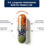 PS Longevity Supplement – Anti-Aging Multivitamin for Men & Women – Premium Methylated B Vitamins, CoQ10, NR, Urolithin A & Natural Antioxidants – Cellular Health, Energy & Memory – 2 Month Supply