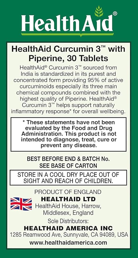 Curcumin Complex 600 mg, 30‑Count | Turmeric Extract with Bioperine for Enhanced Absorption, 95% Curcuminoids | Vegan, Daily Joint & Immune Support Supplement