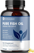 Pure Micronutrients - Omega 3 Fish Oil Supplement, EPA/DHA Fatty Acids, Burpless Fish Oil Supplements with Lemon - Heart, Eye, Brain & Immune Support - 90 Softgels