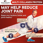 Wholesome Wellness Premium Multi Collagen Peptides Protein Powder for Women and Men, 5 Types of Hydrolyzed Collagen, Grass-Fed, Non-GMO & Unflavored, Pure Protein for Youthful Skin & Joint Recovery