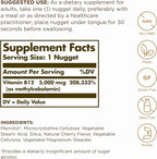 Solgar Methylcobalamin (Vitamin B12) 5000 mcg, 60 Nuggets (Pack of 3) - Cherry Flavor - Supports Energy Metabolism - Body-Ready, Active Form - Non-GMO, Vegan, Gluten Free - 180 Total Servings