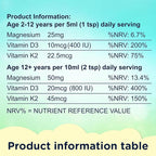 Magnesium Liposomal | with Vitamins D3 & K2 | Magnesium Bisglycinate | for Children & Adults | Highly Absorbable Liquid Supplement | Lemon & Elderflower Flavour | 30-Day Supply | 5 fl oz