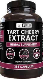 PURE ORIGINAL INGREDIENTS Tart Cherry Extract (365 Capsules) No Magnesium Or Rice Fillers, Always Pure, Lab Verified