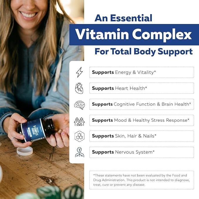 BioActive Vitamin B Complex - Blood Stream Ready, Methylated B Complex - Featuring Methylfolate, 3 BioActive Forms of B12, BenfoPure® B1 & Pantesin® B5 - 12 B Vitamins in Clinical Doses - 60 Servings
