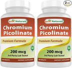 Best Naturals Chromium Picolinate Tablet, 200 mcg, 240 Count (Pack of 2)