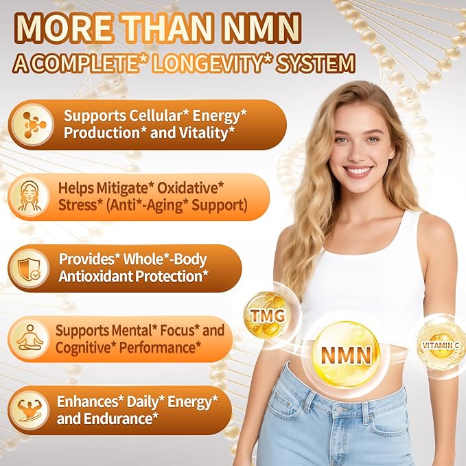 15-in-1 Liposomal NMN Supplement, 2000mg per* Serving*, 120 Day Supply, 99% Pure, NAD+ NMNH Alternative with Nicotinamide Mononucleotide, Resveratrol, TMG, CoQ10, Quercetin & Glutathione, 120 Capsules