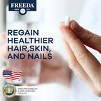 FREEDA Biotin 10,000 mcg – Hair, Skin & Nails Supplement – High-Potency B7 for Hair Growth & Strong Nails – Vegan, Kosher Tablets with D-Biotin – 100 Tiny Tablet