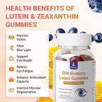 2 Packs Lutein and Zeaxanthin Gummies Supplements Support Eye Health, 9 in 1 with 8mg Lutein & 1.6mg Zeaxanthin, Eye Support | Non-GMO, Vegan | Sweet Orange Flavor | 120 Gummies