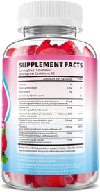 Lutein and Zeaxanthin Supplements, Lutein Gummies with Zeaxanthin,Vitamins A, C, E, Bilberry, Astaxanthin for Vision Health & Eye Strain, Sugar-Free/Vegan, Raspberry Flavor 60 Count