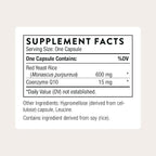 THORNE - Red Yeast Rice + CoQ10 - Supports Healthy Cholesterol Levels Already in a Normal Range & Heart Health - Added Antioxidant Support* - Third-Party Certified - Gluten-Free - 120 Capsules