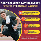 Potassium Citrate and Potassium Gluconate Supplement, 1200mg Two Forms of Potassium Gummies, w/Magnesium, Omega-3, Calcium, Vitamin D3 K2 B12 E B6, Folate for Mṵṣḉḷḙ, Nerves, Health Bones, 120Cts