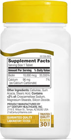 21st Century Biotin 10,000 mcg Tablets (360 Count), High Potency Biotin Supplement, Supports Hair, Skin & Nail Health, Gluten & Sugar-Free, Daily Vitamin B7 Supplement, Non-GMO