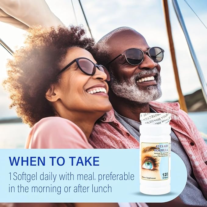 Nu Health Eyes Aid Formula | Lutein 30 mg with Vitamin A, Vitamin E & Zinc | 120 Softgels | Eye Function & Blue Light Support | Daily Vision Wellness