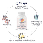 FullWell Women's Prenatal Multivitamin with Lemon Essence - Healthy Pregnancy Support - Contains Choline & Folate - Supports Fetal Growth & Brain Development* - 240 Count (30 Servings)