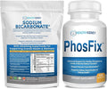 Organic Sodium Bicarbonate Alkaline Supplement Bundle: 1LB Powder for Alkalinity, Kidney & Acid Support + PhosFix 120 Pills Phosphorus Binder for Healthy Phosphorus Levels & Kidney Health Renal Suppor