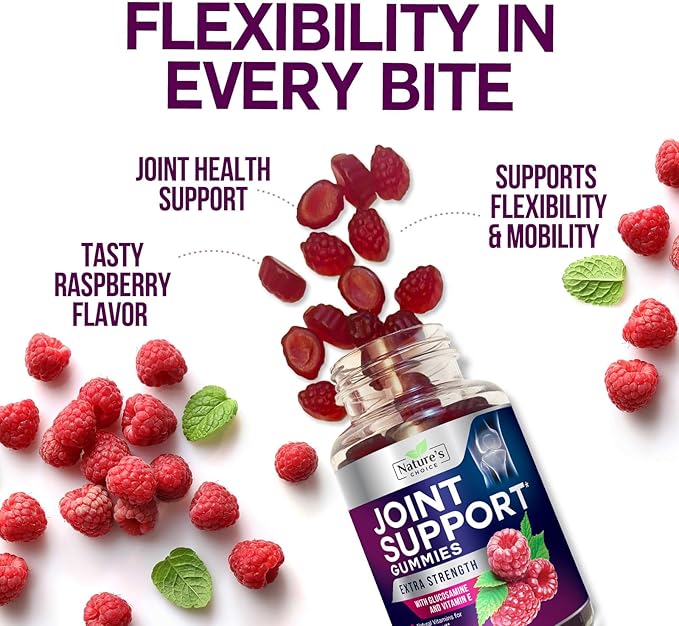Joint Support Gummies - Extra Strength Glucosamine Gummy Supplement with Vitamin E - Natural Cartilage Joint Health & Flexibility Support, Best Support Glucosamine Chew for Men & Women - 120 Gummies